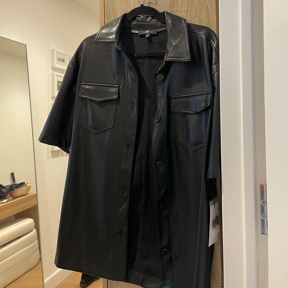7 for all mankind leather top